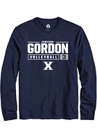 Jamison Gordon  Xavier Musketeers Navy Blue Rally NIL Stacked Box Long Sleeve T Shirt