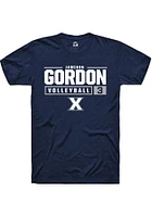 Jamison Gordon  Xavier Musketeers Navy Blue Rally NIL Stacked Box Short Sleeve T Shirt