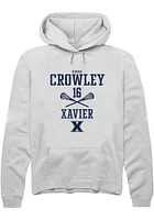 Kirra Crowley  Rally Xavier Musketeers Mens White NIL Sport Icon Long Sleeve Hoodie