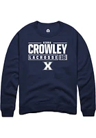 Kirra Crowley  Rally Xavier Musketeers Mens Navy Blue NIL Stacked Box Long Sleeve Crew Sweatshir..