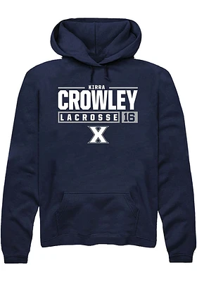 Kirra Crowley  Rally Xavier Musketeers Mens Navy Blue NIL Stacked Box Long Sleeve Hoodie