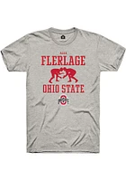 Alex Flerlage  Ohio State Buckeyes Ash Rally NIL Sport Icon Short Sleeve T Shirt