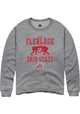 Alex Flerlage  Rally Ohio State Buckeyes Mens Graphite NIL Sport Icon Long Sleeve Crew Sweatshir..