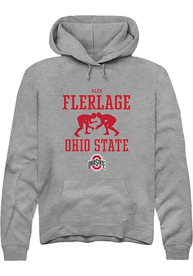 Alex Flerlage  Rally Ohio State Buckeyes Mens Graphite NIL Sport Icon Long Sleeve Hoodie