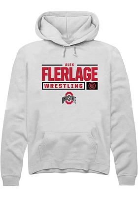 Alex Flerlage Rally Ohio State Buckeyes Mens NIL Stacked Box Long Sleeve Hoodie