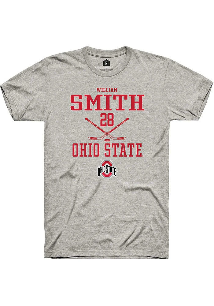 William Smith  Ohio State Buckeyes Ash Rally NIL Sport Icon Short Sleeve T Shirt