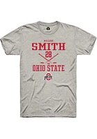 William Smith  Ohio State Buckeyes Ash Rally NIL Sport Icon Short Sleeve T Shirt