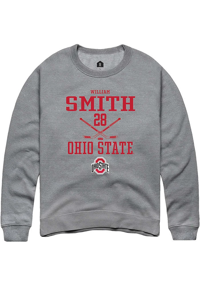 William Smith  Rally Ohio State Buckeyes Mens Graphite NIL Sport Icon Long Sleeve Crew Sweatshir..