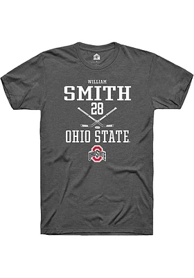 William Smith  Ohio State Buckeyes Dark Grey Rally NIL Sport Icon Short Sleeve T Shirt