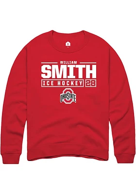 William Smith Rally Ohio State Buckeyes Mens NIL Stacked Box Long Sleeve Crew Sweatshirt