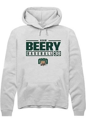 Adam Beery Rally Ohio Bobcats Mens NIL Stacked Box Long Sleeve Hoodie