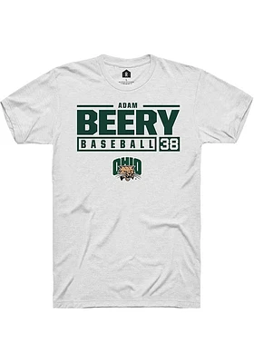 Adam Beery Ohio Bobcats Rally NIL Stacked Box Short Sleeve T Shirt