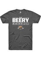 Adam Beery  Ohio Bobcats Dark Grey Rally NIL Stacked Box Short Sleeve T Shirt