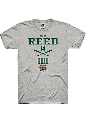 Blake Reed  Ohio Bobcats Ash Rally NIL Sport Icon Short Sleeve T Shirt