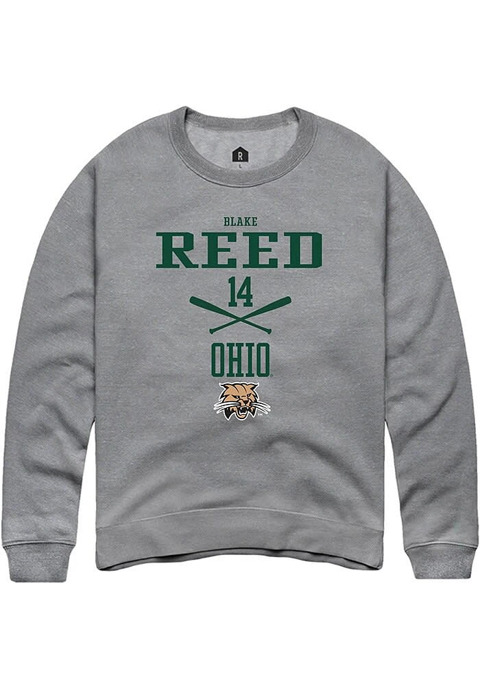 Blake Reed  Rally Ohio Bobcats Mens Graphite NIL Sport Icon Long Sleeve Crew Sweatshirt