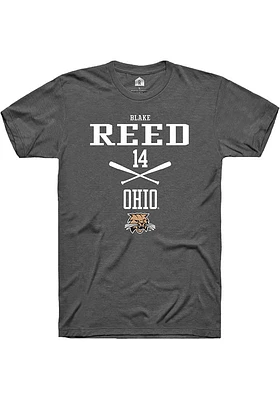 Blake Reed  Ohio Bobcats Dark Grey Rally NIL Sport Icon Short Sleeve T Shirt