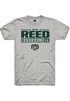 Blake Reed  Ohio Bobcats Ash Rally NIL Stacked Box Short Sleeve T Shirt