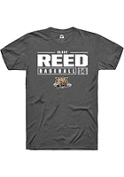 Blake Reed  Ohio Bobcats Dark Grey Rally NIL Stacked Box Short Sleeve T Shirt