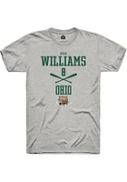 Cole Williams  Ohio Bobcats Ash Rally NIL Sport Icon Short Sleeve T Shirt