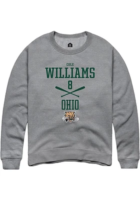 Cole Williams Rally Ohio Bobcats Mens NIL Sport Icon Long Sleeve Crew Sweatshirt