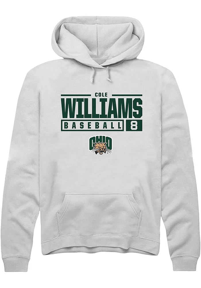 Cole Williams Rally Ohio Bobcats Mens NIL Stacked Box Long Sleeve Hoodie