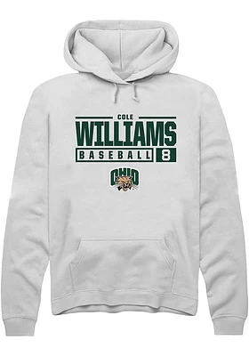 Cole Williams Rally Ohio Bobcats Mens NIL Stacked Box Long Sleeve Hoodie