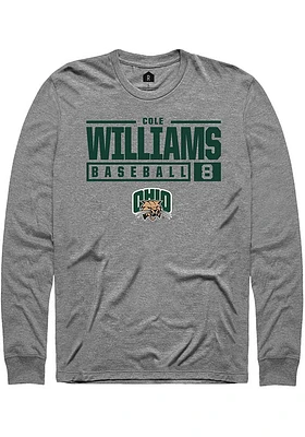 Cole Williams Ohio Bobcats Rally NIL Stacked Box Long Sleeve T Shirt