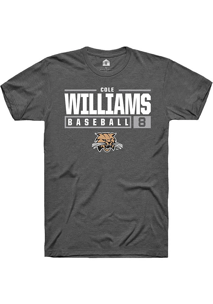 Cole Williams  Ohio Bobcats Dark Grey Rally NIL Stacked Box Short Sleeve T Shirt