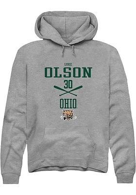 Luke Olson  Rally Ohio Bobcats Mens Graphite NIL Sport Icon Long Sleeve Hoodie