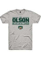 Luke Olson  Ohio Bobcats Ash Rally NIL Stacked Box Short Sleeve T Shirt