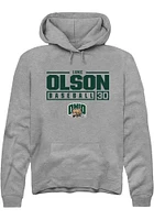 Luke Olson  Rally Ohio Bobcats Mens Graphite NIL Stacked Box Long Sleeve Hoodie