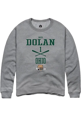 Nick Dolan  Rally Ohio Bobcats Mens Graphite NIL Sport Icon Long Sleeve Crew Sweatshirt