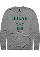 Nick Dolan  Ohio Bobcats Graphite Rally NIL Sport Icon Long Sleeve T Shirt