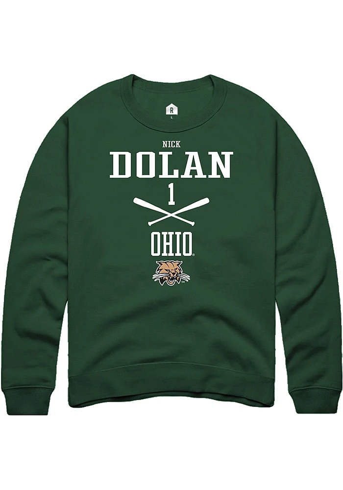 Nick Dolan Rally Ohio Bobcats Mens NIL Sport Icon Long Sleeve Crew Sweatshirt