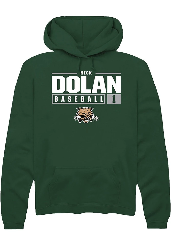 Nick Dolan Rally Ohio Bobcats Mens NIL Stacked Box Long Sleeve Hoodie