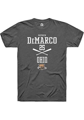 Patrick DeMarco  Ohio Bobcats Dark Grey Rally NIL Sport Icon Short Sleeve T Shirt