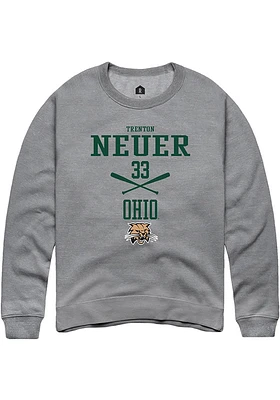 Trenton Neuer  Rally Ohio Bobcats Mens Graphite NIL Sport Icon Long Sleeve Crew Sweatshirt