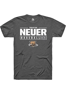 Trenton Neuer  Ohio Bobcats Dark Grey Rally NIL Stacked Box Short Sleeve T Shirt