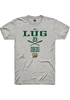 Wes Lug  Ohio Bobcats Ash Rally NIL Sport Icon Short Sleeve T Shirt