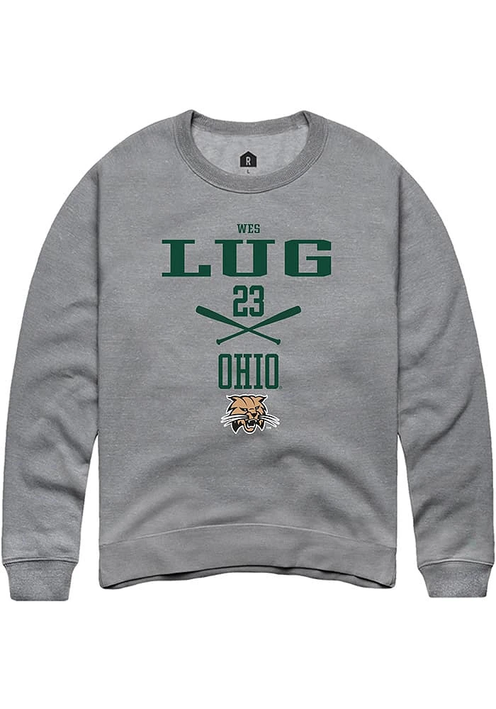 Wes Lug  Rally Ohio Bobcats Mens Graphite NIL Sport Icon Long Sleeve Crew Sweatshirt