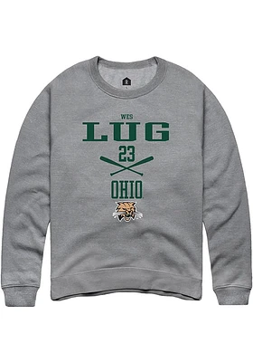 Wes Lug  Rally Ohio Bobcats Mens Graphite NIL Sport Icon Long Sleeve Crew Sweatshirt