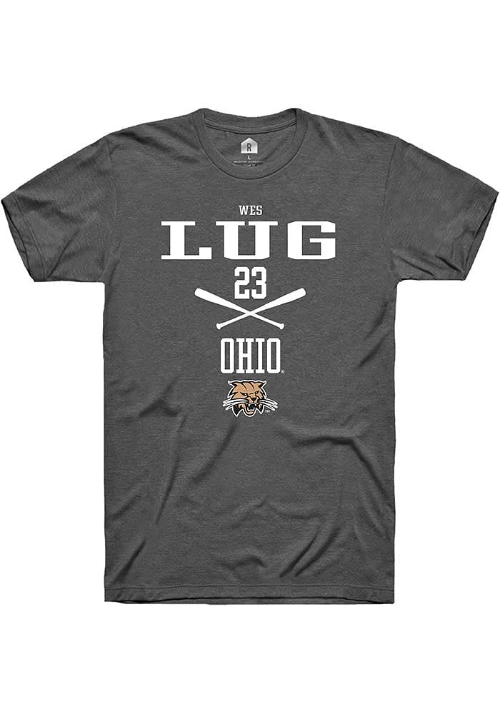 Wes Lug Ohio Bobcats Dark Grey Rally NIL Sport Icon Short Sleeve T Shirt