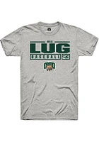 Wes Lug  Ohio Bobcats Ash Rally NIL Stacked Box Short Sleeve T Shirt