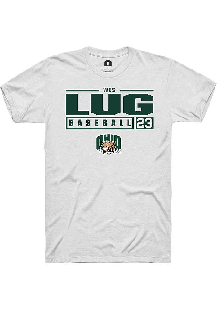 Wes Lug Ohio Bobcats Rally NIL Stacked Box Short Sleeve T Shirt