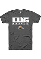 Wes Lug  Ohio Bobcats Dark Grey Rally NIL Stacked Box Short Sleeve T Shirt