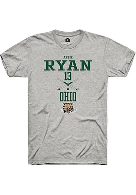 Annie Ryan  Ohio Bobcats Ash Rally NIL Sport Icon Short Sleeve T Shirt