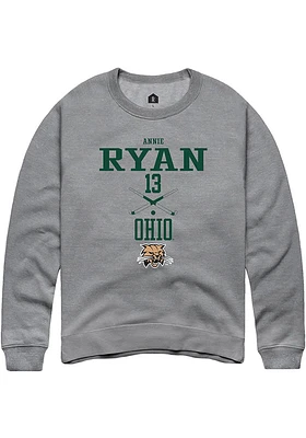 Annie Ryan  Rally Ohio Bobcats Mens Graphite NIL Sport Icon Long Sleeve Crew Sweatshirt