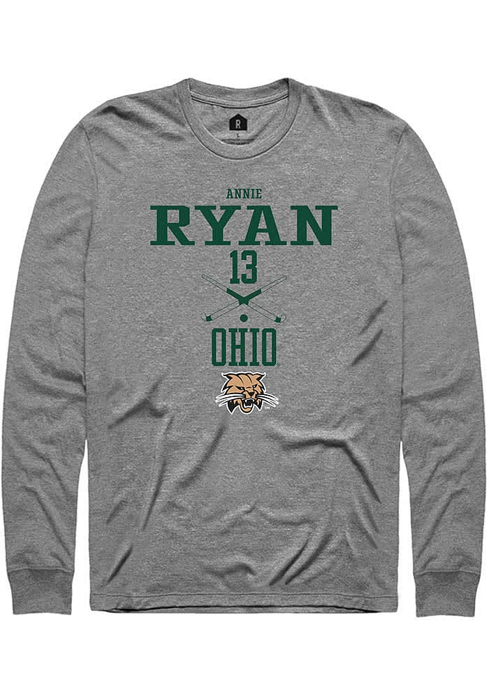 Annie Ryan  Ohio Bobcats Graphite Rally NIL Sport Icon Long Sleeve T Shirt