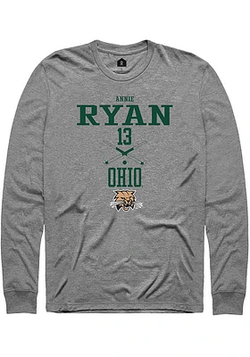 Annie Ryan  Ohio Bobcats Graphite Rally NIL Sport Icon Long Sleeve T Shirt