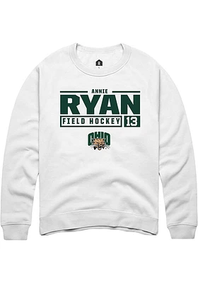 Annie Ryan Rally Ohio Bobcats Mens NIL Stacked Box Long Sleeve Crew Sweatshirt